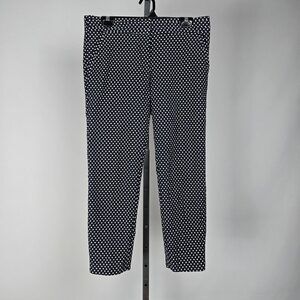 Tory Burch Navy Polka Dot Cropped Dress Pants Size 10